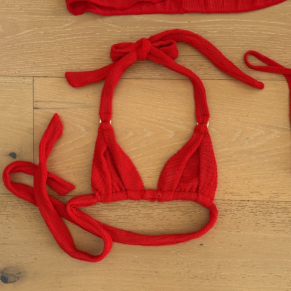 Monday swimwear Red 3-Piece Bikini Set with Sarong - Picture 2 of 4